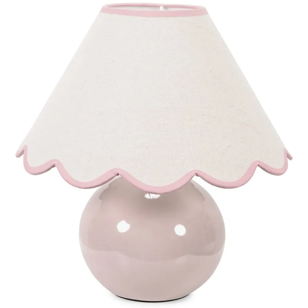 Bosco Scallop Shade Ceramic LED Table Lamp - Stone, Ceramic image