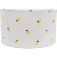 Brae Medium Drum Lamp Shade with Lemon Embroidery - Cream