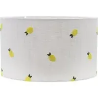 Brae Small Drum Lamp Shade with Lemon Embroidery - Cream
