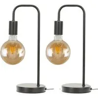 Bronx LED Table Lamp 2 Pack - Black, Metal
