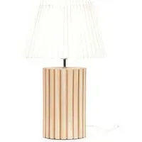 Brooke Pleated Shade LED Table Lamp - Cream, Wood