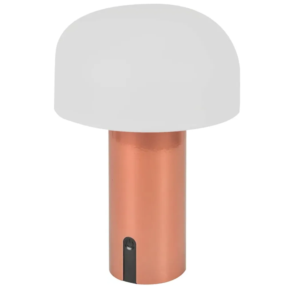 Calhoun Rechargeable LED Mushroom Table Lamp - Copper image