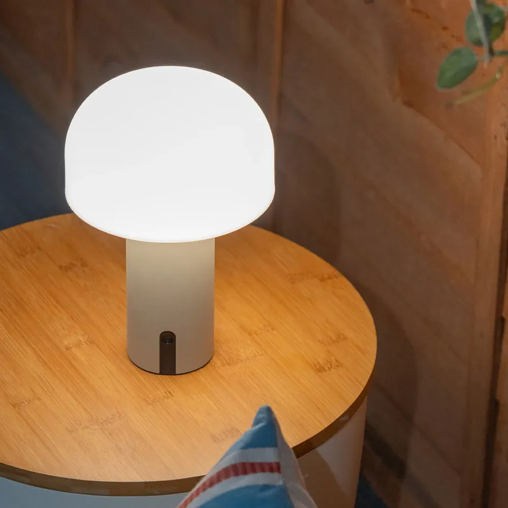 Calhoun Rechargeable LED Mushroom Table Lamp - Natural