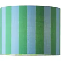 Callie Large Drum Lamp Shade - Blue and Green Stripe, Fabric
