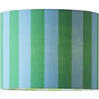 Callie Small Drum Lamp Shade - Blue and Green Stripe, Fabric