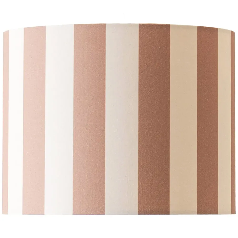 Callie Small Drum Lamp Shade - Natural and Brown Stripe, Fabric