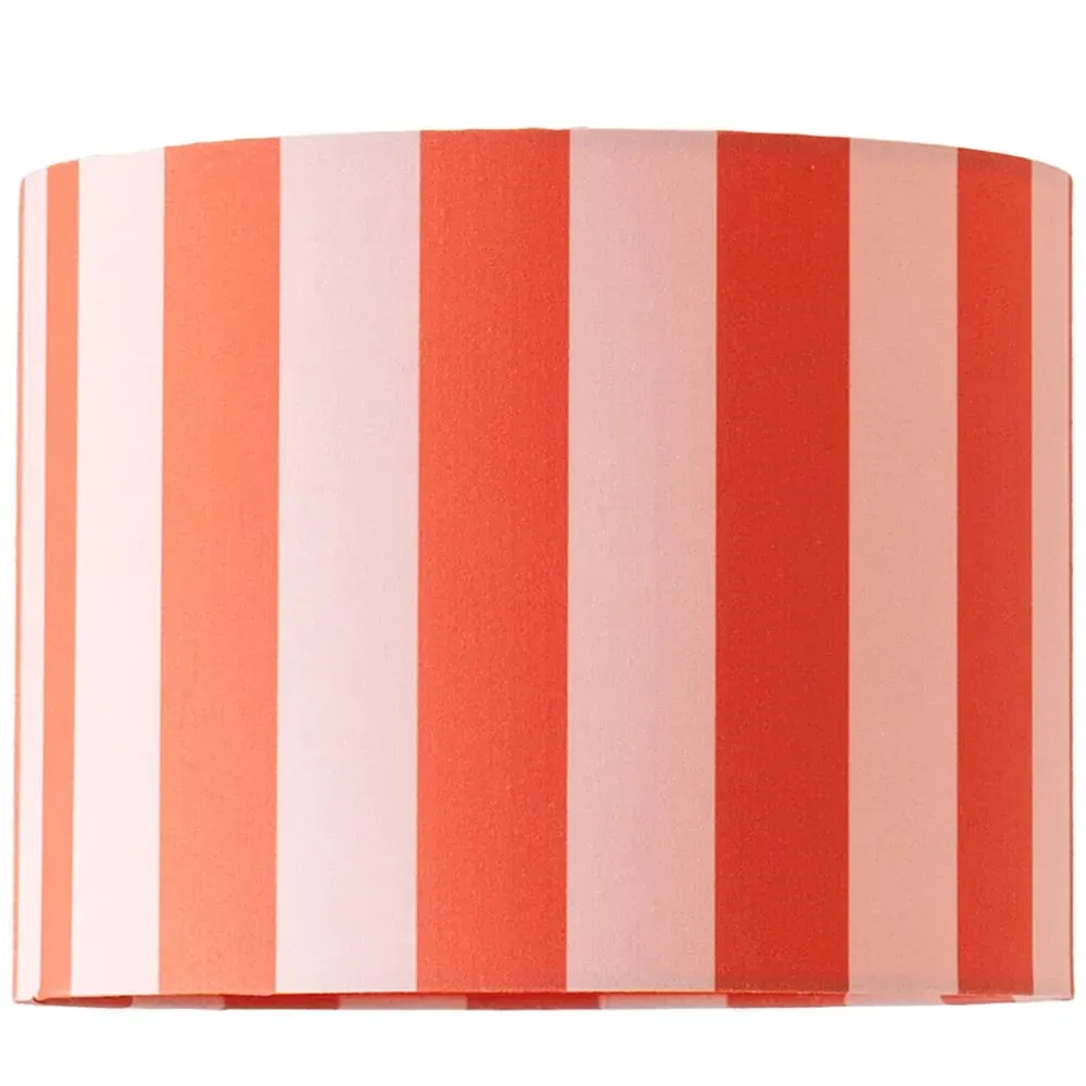 Callie Small Drum Lamp Shade - Orange and Pink Stripe, Fabric
