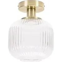 Calpe Clear Shade LED Flush Ceiling Light - Gold