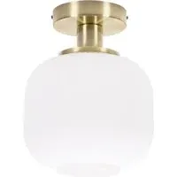 Calpe Opal Frosted Shade LED Flush Ceiling Light - White, Gold