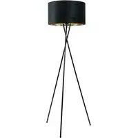Camden Tripod Floor Lamp with Bulb - Black, Velvet