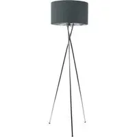 Camden Tripod Floor Lamp with Foot Switch - Charcoal, Chrome