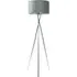 Camden Tripod Floor Lamp with Foot Switch - Grey, Chrome