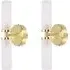 Canya 2 Way Up Down LED Wall Light 2 Pack - Gold, Reeded Glass