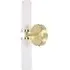 Canya 2 Way Up Down LED Wall Light - Gold, Reeded Glass