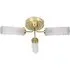 Canya 3 Way LED Ceiling Light - Gold, Reeded Glass