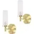 Canya LED Wall Light 2 Pack - Gold, Reeded Glass