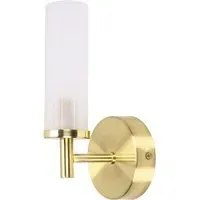 Canya LED Wall Light - Gold, Reeded Glass