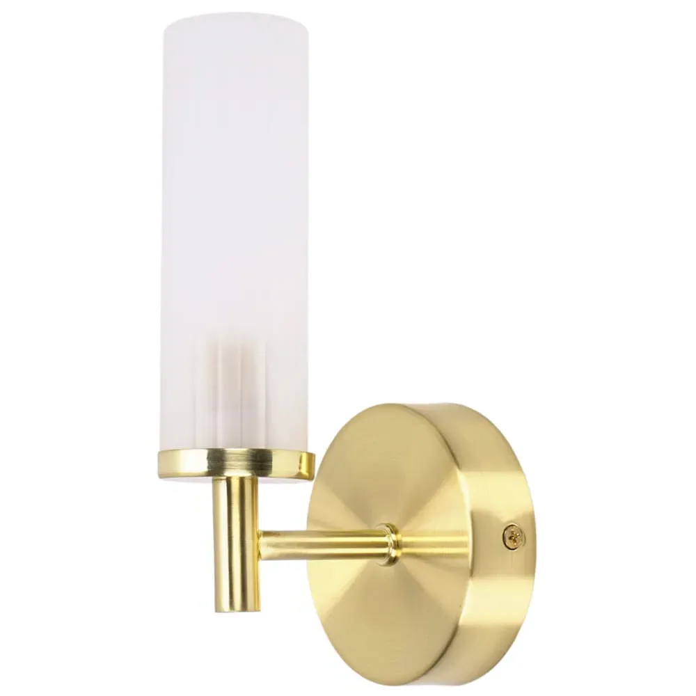 Canya LED Wall Light - Gold, Reeded Glass image