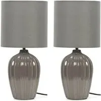 Carbone Table Lamp 2 Pack - Grey, Ceramic