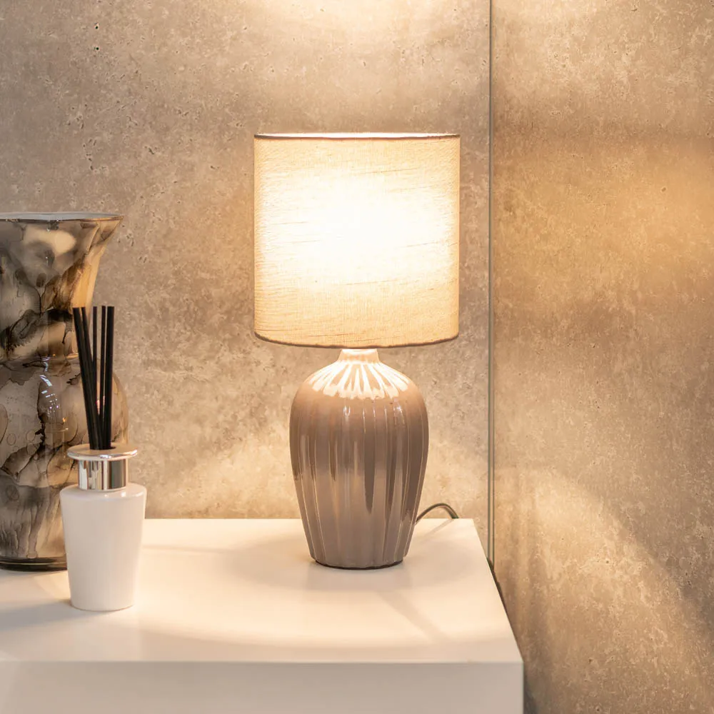 Carbone Table Lamp - Grey, Ceramic