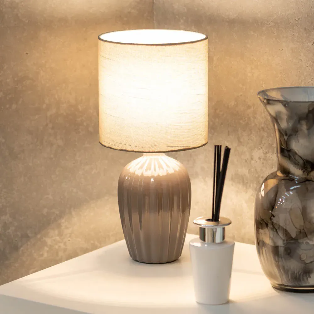 Carbone Table Lamp - Grey, Ceramic