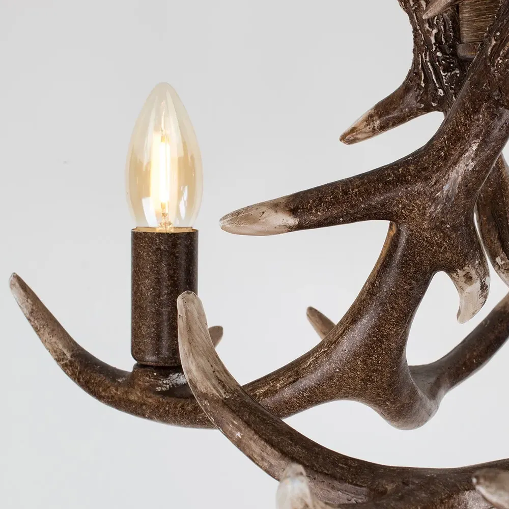 Caribou 3 Way Antler Ceiling Fitting - Brown