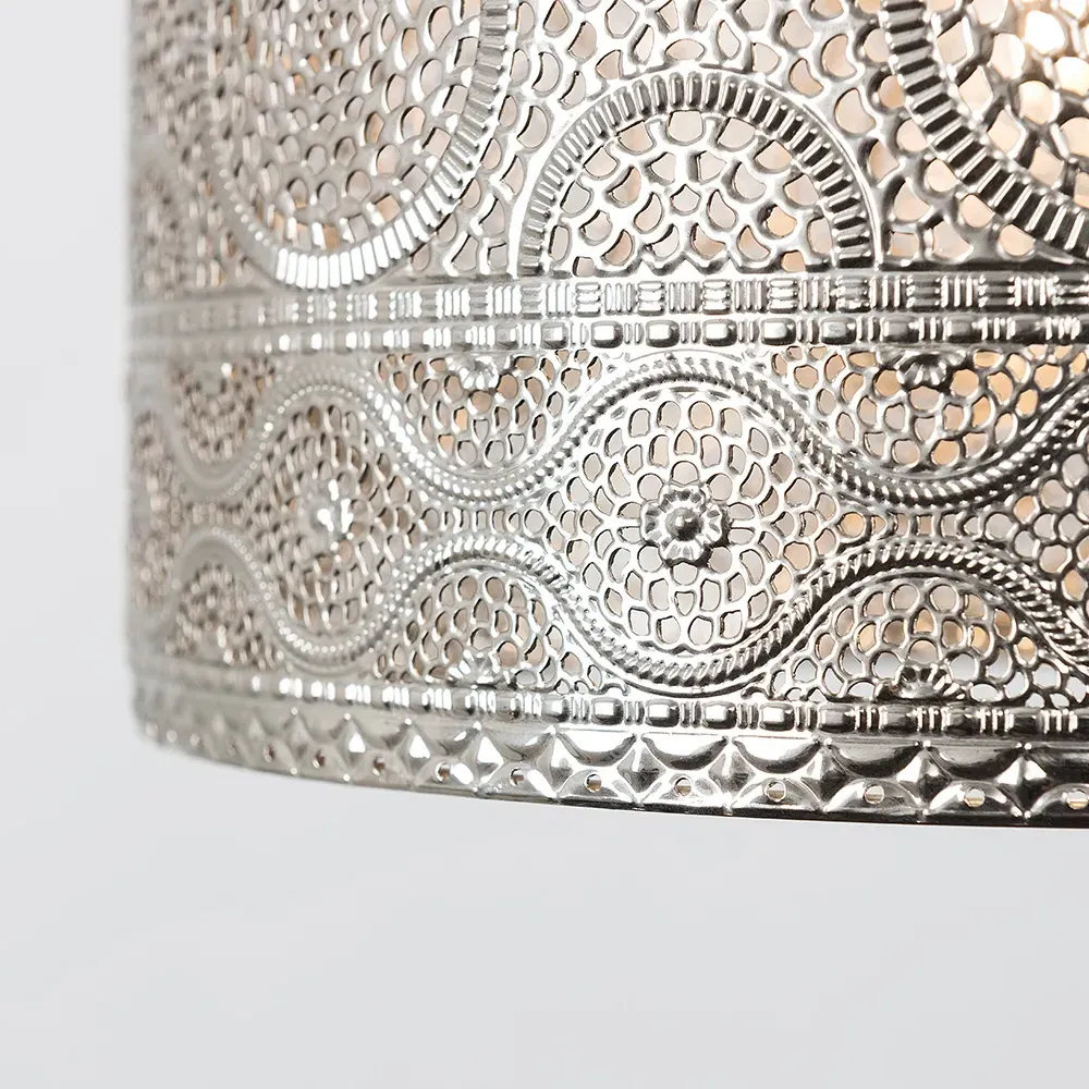 Casablanca Moroccan Pendant Shade - Silver, Chrome