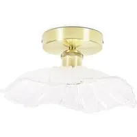 Cassia Flower LED Flush Ceiling Light - Gold, Clear Glass
