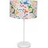 Charlie Abstract Print Table Lamp with Bulb - White