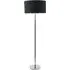 Charlie Floor Lamp with Drum Shade - Black, Chrome
