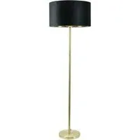 Charlie Floor Lamp with Drum Shade - Black, Velvet