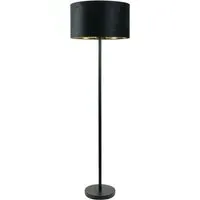 Charlie Floor Lamp with Drum Shade - Black, Velvet