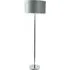 Charlie Floor Lamp with Drum Shade - Grey, Velvet