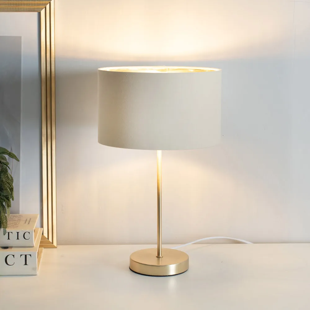 Charlie Table Lamp with Drum Shade - Gold