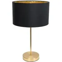 Charlie Table Lamp with Drum Shade - Gold