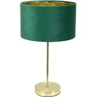 Charlie Table Lamp with Drum Shade - Gold, Velvet