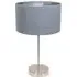 Charlie Table Lamp with Drum Shade - Silver, Chrome