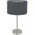 Charlie Table Lamp with Drum Shade - Silver, Chrome