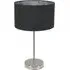 Charlie Table Lamp with Drum Shade - Silver, Chrome