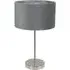 Charlie Table Lamp with Drum Shade - Silver, Velvet