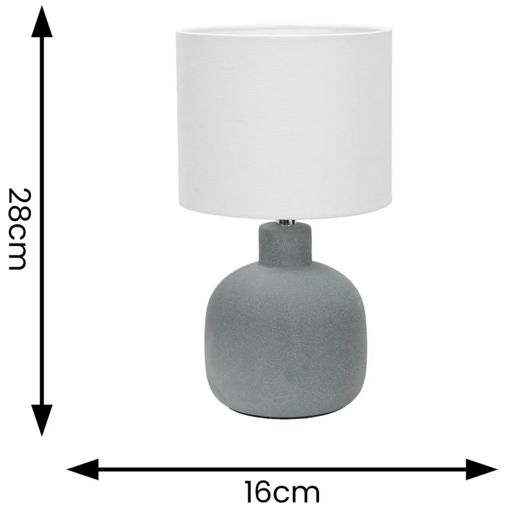 Chelsea Linen Shade LED Table Lamp - Grey, Ceramic