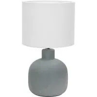 Chelsea Linen Shade LED Table Lamp - Grey, Ceramic