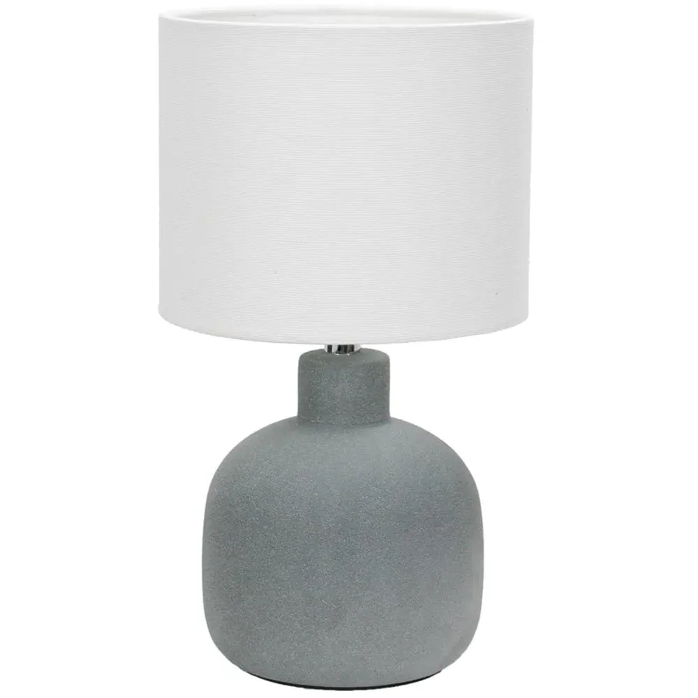 Chelsea Linen Shade LED Table Lamp - Grey, Ceramic image