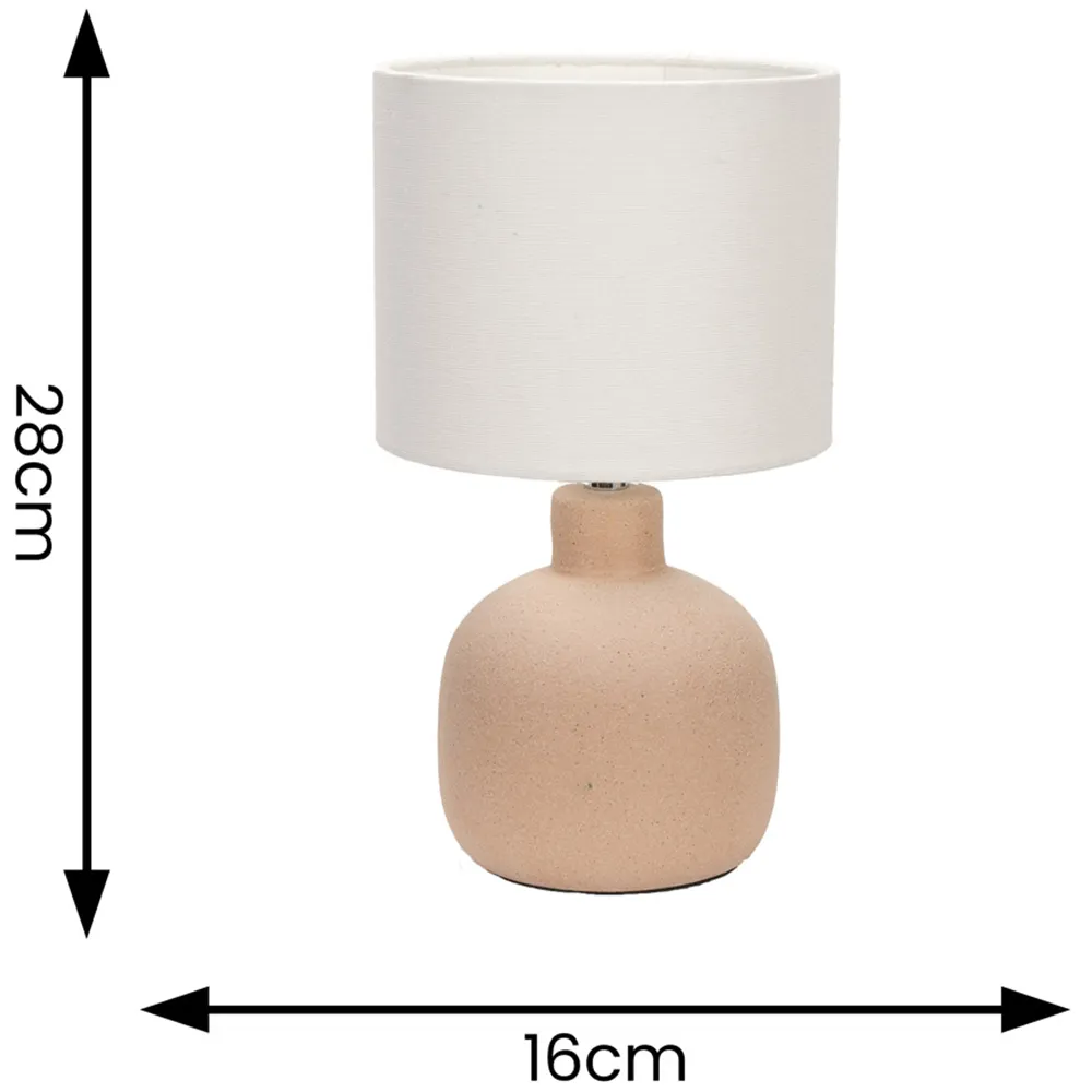 Chelsea Linen Shade LED Table Lamp - Natural, Ceramic