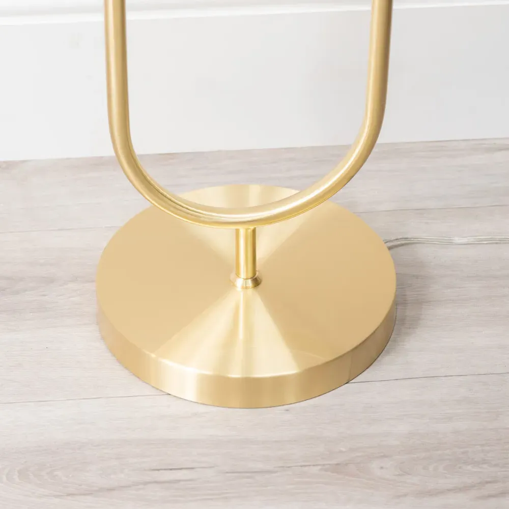 Chessy 2 Way Ribbed Glass Floor Lamp - Gold