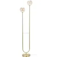 Chessy 2 Way Ribbed Glass Floor Lamp - Gold