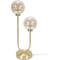 Chessy 2-Way Ribbed Glass Globe Stem LED Table Lamp - Gold