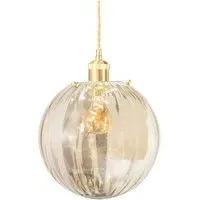 Chessy Ribbed Globe Pendant Shade - Gold