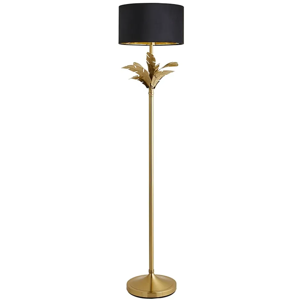 Christina Palm Leaf Floor Lamp - Black, Gold