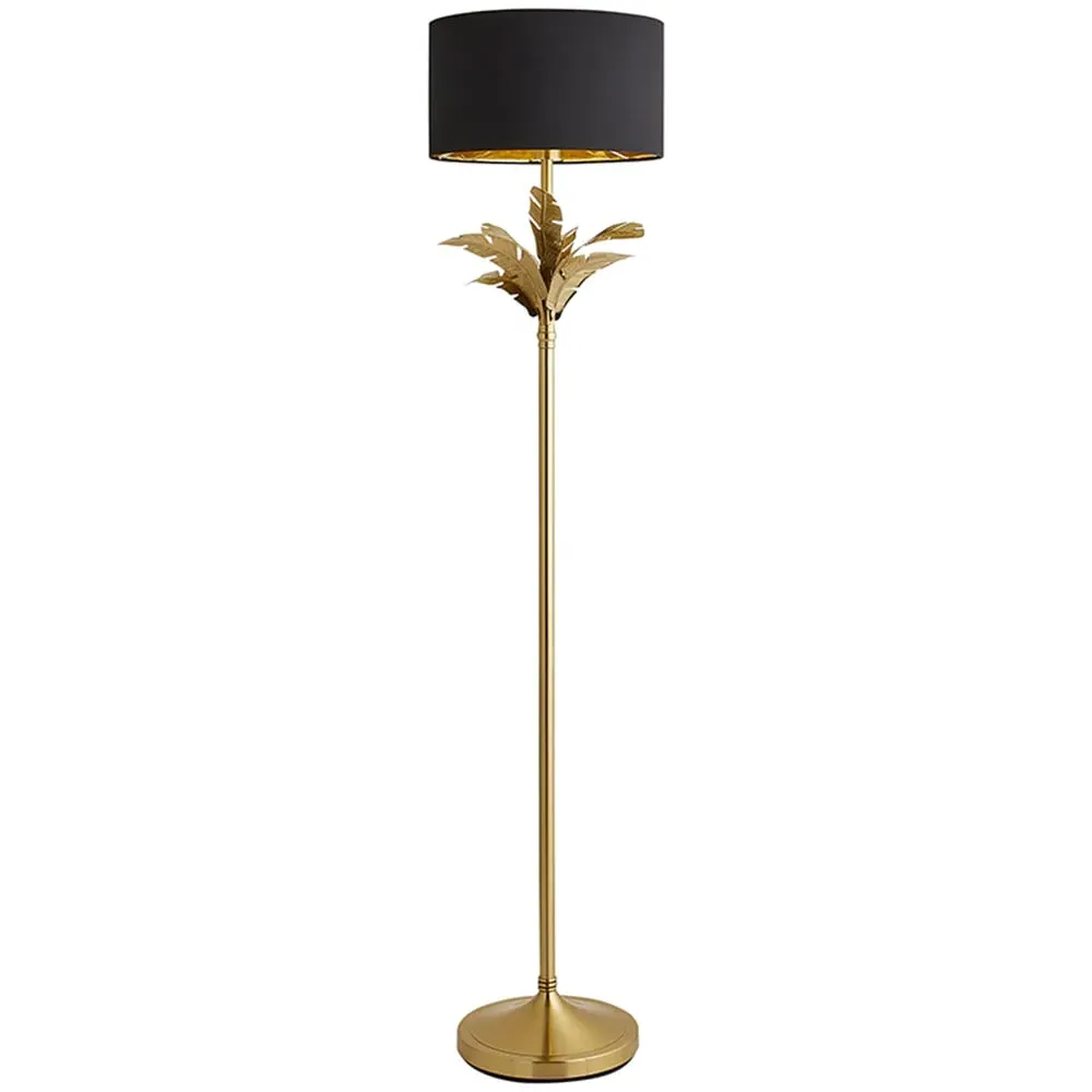 Christina Palm Leaf Floor Lamp - Black, Gold